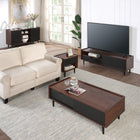 Manhattan Comfort - Meuble TV Duane 59,25 po style Mid-Century Modern - Marron Foncé et Noir-10