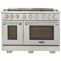 Kucht 48" KFX-X Series Pro Style Propane Gas Range - Stainless Steel-New true simmer burners for precise low heat cooking