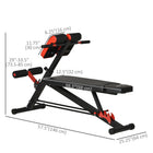 Soozier Adjustable Weight Bench - Black and Red-Can perform hyperextension, side bend, sit-ups, reverse crunch, Dumbbell row, Dumbbell press and more