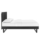 Modway Alana Wood Full Platform Bed with Angular Frame - Black-Rubberwood Legs