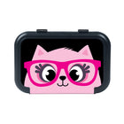 ZIPIT - Boîte de Rangement Recyclée - Motif chat rose-Dimensions: 8,5 L x 5,9 W x 2,4 D po