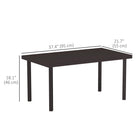 Outsunny Metal Patio Coffee Table - Brown-Powder-coated frame resists weather, ensuring durability 