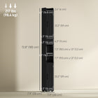 HOMCOM 73" Tall Narrow Bathroom Storage Cabinet - Black Wood Grain-The slim, tall design fits seamlessly into small or narrow bathrooms