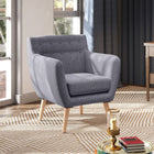 HOMCOM - Fauteuil d’appoint moderne mi-siècle avec cadre en bois - rembourrage épais pour salon - gris clair-Dimensions totales : 26,8 po l x 23 po P x 29,9 po H (68 x 58,5 x 76 cm)   
