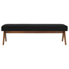 Modway Lyra 63" Boucle Upholstered Bench - Black-Assembly Required