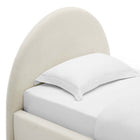 Modway Resort Performance Velvet Arched Round Twin Platform Bed - Alabaster-Assembly Required