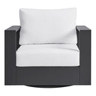 Modway - Tahoe Terrasse extérieure Aluminium revêtu en poudre Fauteuil pivotant - Gris/blanc-Assemblée requise