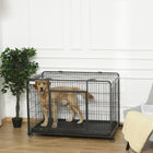 PawHut 49" Folding Heavy Duty Dog Crate - Grey-Each bar is securely welded to the frame for stability and security<br> 