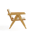 Manhattan Comfort Hamlet 22.64" Industry Chic Accent Chair - Nature - 2 Pack-Unique Square Backrest Made of Cane