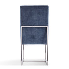 Manhattan Comfort - Chaise de salle à manger moderne Element 19,68 po en velours bleu-Livré chez vous entièrement assemblé Aucun assemblage requis
