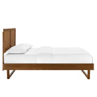 Modway - Alana Bois Lit à plateforme jumelle avec cadre angulaire, Noyer-Rubberwood Legs