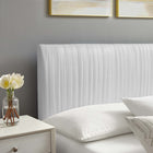 Modway Peyton Performance Velvet Queen Platform Bed with Gold Metal Legs - White-Gold Metal Legs With Non-Marking Caps