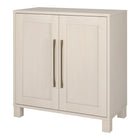 Hudson&Canal Chabot 28"W Accent Cabinet - Alder White-Top weight capacity is 50 lbs, middle shelf can support 30 lbs, while lower shelf hold 45 lbs