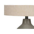 Monarch Specialties 24" H Contemporary Table Lamp - Grey Concrete / Beige Shade-Assembled dimensions: 14 in. L x 14 in. W x 24 in. H. base: 7.5 in. L x 7.5 in. W x 12.75 in. H. shade: 14 in. L x 14 in. W x 10 in. H