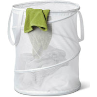 Honey Can Do Medium Mesh Pop Open Hamper, White-Colour: White