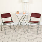 Flash Furniture HERCULES Series Curved Triple Braced & Double Hinged Burgundy Patterned Fabric Metal Folding Chair-Curved Triple Braced and Double Hinged Frame