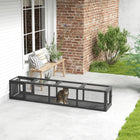 PawHut Wooden Outdoor Cat Tunnel Toy with Multiple Entrances - Lead Grey-Allows an L shape, expansion from the left and right, or even a cat tent or a catio at the end 