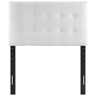 Modway Emily Upholstered Vinyl Twin Headboard - White-Smooth vinyl upholstering