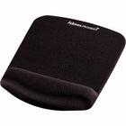 Fellowes Plush Touch Mouse Pad with Wrist Pad - Black-Features new FoamFusion Technology to help relieve wrist pressure for superior comfort