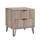 Manhattan Comfort DUMBO Modern 2-Drawer Nightstand and 3-Drawer Dresser Set - Rustic Grey-30 Day Limited Manufacturer's Warranty