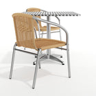 Flash Furniture – Table carrée de 31,5 po en aluminium, 2 sièges en rotin beige, int/ext (TLH-ALUM-32SQ-020BGECHR2-GG)-Assemblage nécessaire