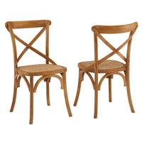 Modway Gear Dining Side Chair - Walnut - 2 Pack-Tapered legs