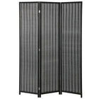 HOMCOM 3 Panel Handwoven Bamboo Freestanding Room Divider for Bedroom - Black-Great for creating a personal space or dividing up large rooms
