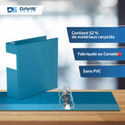Davis Group Super économie, Reliure à anneaux en “D” inclinés 3 po, paquet de 6 – Bleu Turquoise-Polypropylène sans PVC