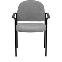 Flash Furniture – Chaise empilable en tissu avec structure en acier et accoudoirs, gris-Chaise d'invité