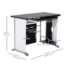 HOMCOM 39.4" Computer Desk with Keyboard Tray and CPU Stand - Black-It provides spacious space for study and work