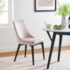 Modway Viscount Accent Performance Velvet Dining Chairs - Pink - 2 Pack-Non-Marking Foot Caps