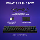 Logitech G515 Lightspeed TKL Wireless Low Profile Gaming Keyboard - Black-Unlock ultra-fast and robust 1 ms report rate with LIGHTSPEED wireless and 2:1 pairing with compatible wireless gaming mouse on a single USB