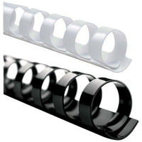 Fellowes 19 Rings Binding Combs - 1/4" - White - 100 Pack-Letter size. White.
