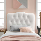 Modway Annabel Diamond Tufted Performance Velvet Twin Headboard - White-Durable Stain-Resistant Fabric