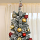 HOMCOM - Arbre de Noël artificiel de 6 pi avec lumières - arbre de Noël floqué-Les branches ignifuges renforcent la sécurité 