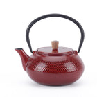 Minimal - Théière en fonte émaillée Minimal - Dot Rouge - 0,6 L-Théière en fonte polie à la main pour une finition lisse