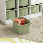 Qaba Toy Storage Organizer Kids Bookshelf with 6 Plastic Bins - Green-Space-saving design fits efficiently in small rooms
