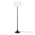 Hudson&Canal - Lampadaire Josephine de 157 cm de haut avec abat-jour en tissu - Bronze noirci/blanc-Conçu pour une ampoule à incandescence de 100 W - ampoule LED de 9 W, ampoule fluorescente (CFL) de 23 W ou ampoule LED à ballast automatique de 9 W, ampoule à culot E26, ampoule non incluse
