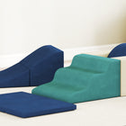 Qaba - Ensemble de jeux doux pour bébé, ensemble de blocs d’escalade en mousse - bleu marine - ensemble de 7-Couleurs Morandi modernes qui s’harmonisent parfaitement avec toute décoration intérieure 
