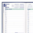 Blueline 2027 Daily Planner with Perfect Binding - 8" x 5" - Blue - Bilingual-Previous, current and following monthly calendars at the top of each spread