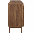 Modway Render 63" Sideboard Buffet Table TV Stand - Walnut-Adjustable Shelves On Both Sides