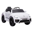 Qaba 12V Volkswagen Beetle Licensed Kids Electric RC Car - White-Licensed by Volkswagen Beetle enhances authentic driving experience 