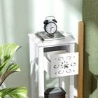 HOMCOM Nightstand - White - Set of 2-Elevated base allows easy floor cleaning and ventilation
