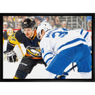 Sidney Crosby & Auston Matthews Face-off - Framed Canvas - 31" x 22"-Premium canvas print with gallery-wrapped edges