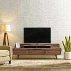 Modway Omnistand 74" TV Stand - Walnut-Smooth Walnut Grain laminate