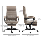Vinsetto - Chaise d’ordinateur à haut dossier en tissu aspect lin - brun-Assise rembourrée en tissu aspect lin, confortable