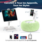 ShoppingAll - Support Coussin 2-en-1 pour Tablette 4.7”-13” Téléphone/Tablette/Liseuse - Vert-Polyvalent et portable - Ce support pour tablette est parfait à tout moment et en tout lieu—que ce soit au lit, sur le canapé, dans la voiture ou au bureau. Idéal pour regarder la télé, travailler, étudier, faire de l’exercice ou lire sans les mains.