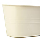 My Home My Living - Ensemble de 3 boîtes ovales en métal - 26,7 cm (L) x 14 cm (P) x 12 cm (H) - Crème-Construction en métal solide avec finition crème brillante