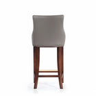Manhattan Comfort Shubert 22.64" Modern Leatherette Upholstered Barstool - Dark Taupe - 2 Pack-Seat Height: 29.13 in