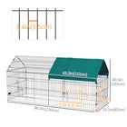 PawHut 87" Small Animal Cage with Roof - Green-Ground nails to fix the cage ensure the pet's safety and prevent escape 